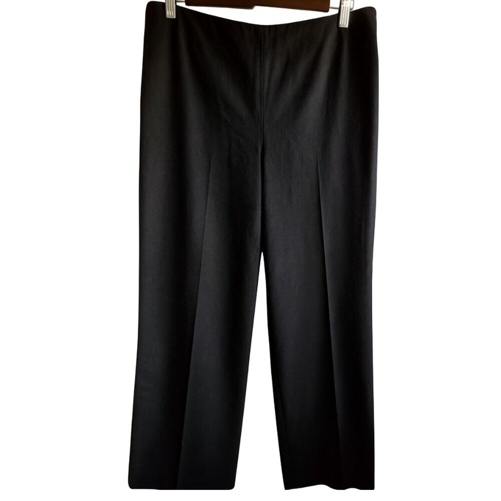 VTG Talbots Dress Pants Wool Black Flat Front Career Suit Trouser Y2K 12 Petite